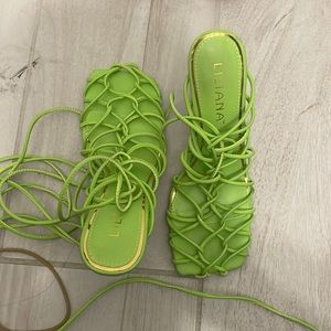 Lime green high heels